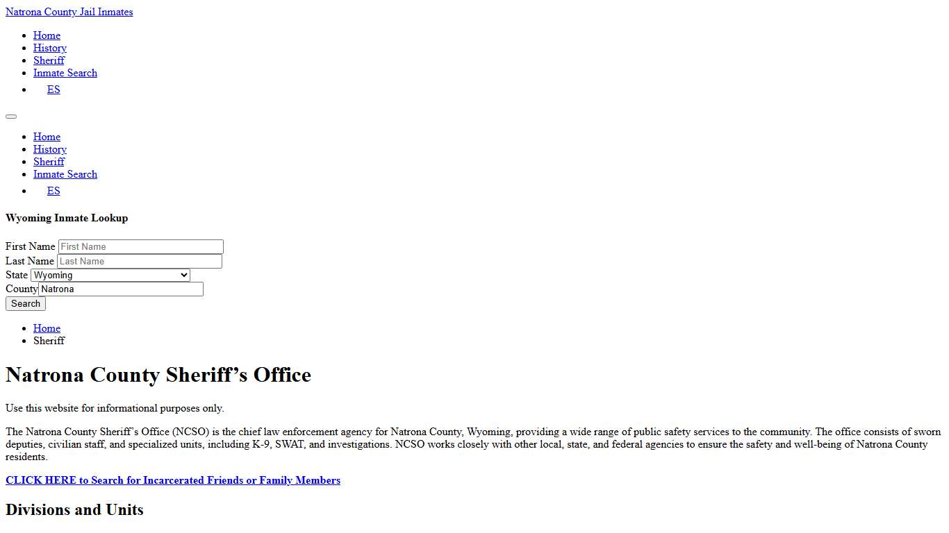 Natrona County Sheriff, WY Arrest Warrant Lookup