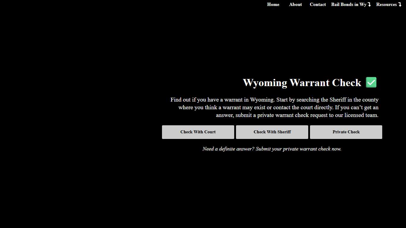 Free Warrant Check in Wyoming - Confidential & Fast | Wyoming Bail Agency